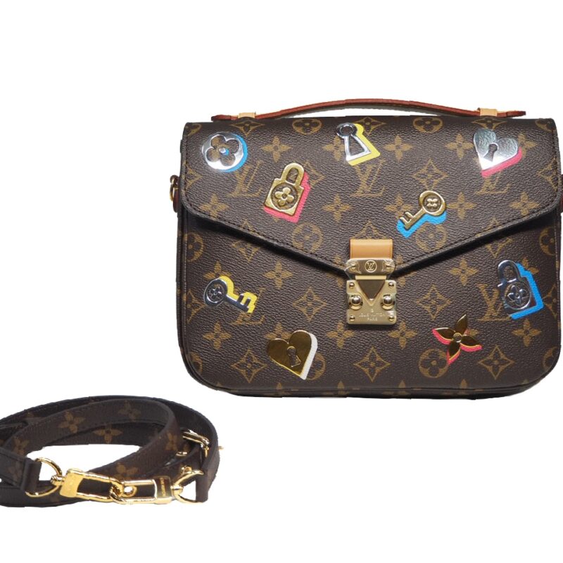 Louis Vuitton M44366 Love Lock Collection in Monogram Pochette Metis Messenger Bag-0