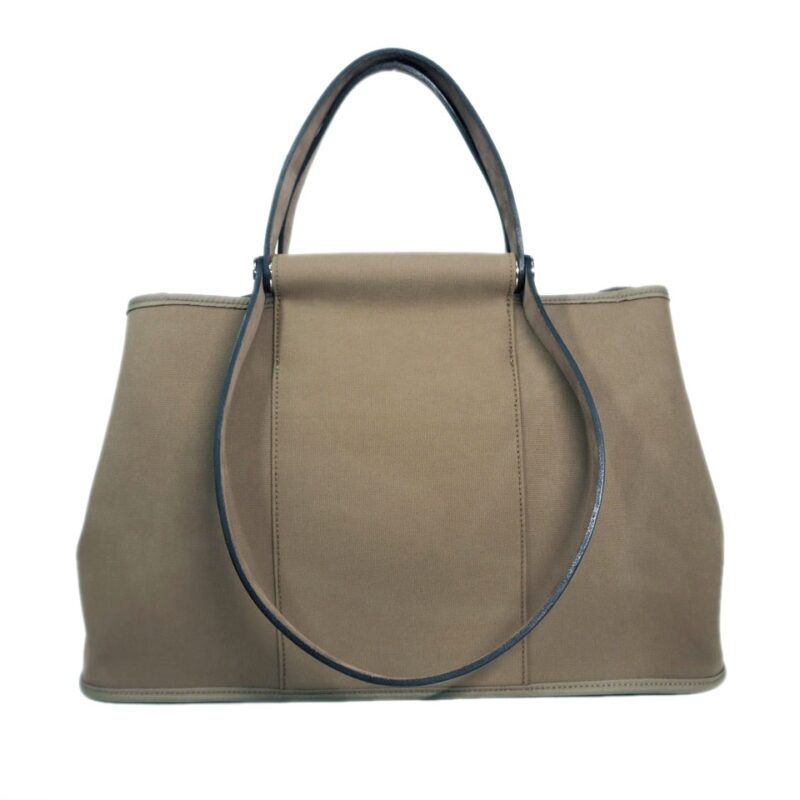 Hermes Cabag Elan 39 M Stamp Etoupe/ Ebene Toile Officier-0