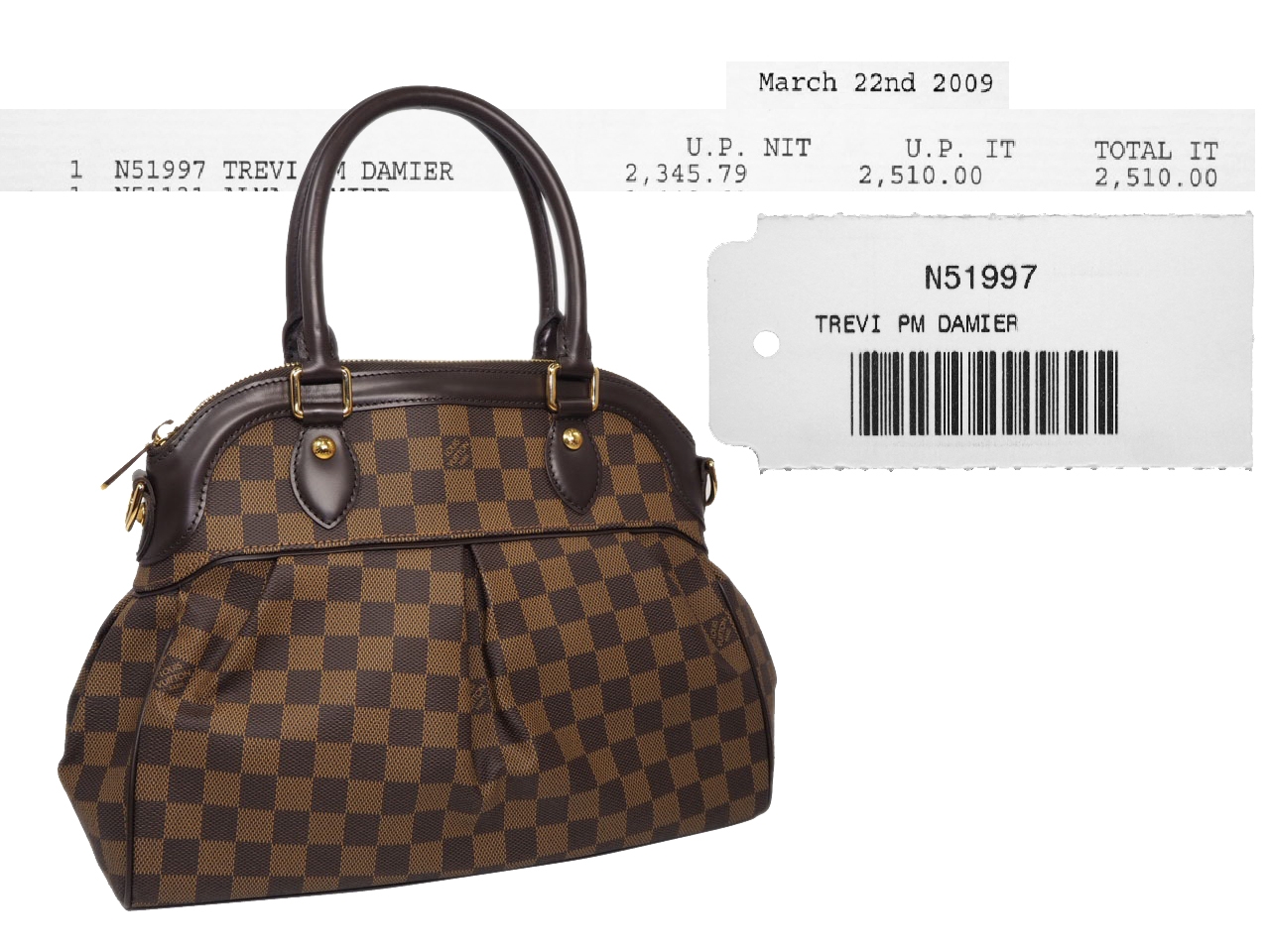 Louis Vuitton N51997 Damier Trevi PM Tote/ Shoulder Bag (FL0059)-36388
