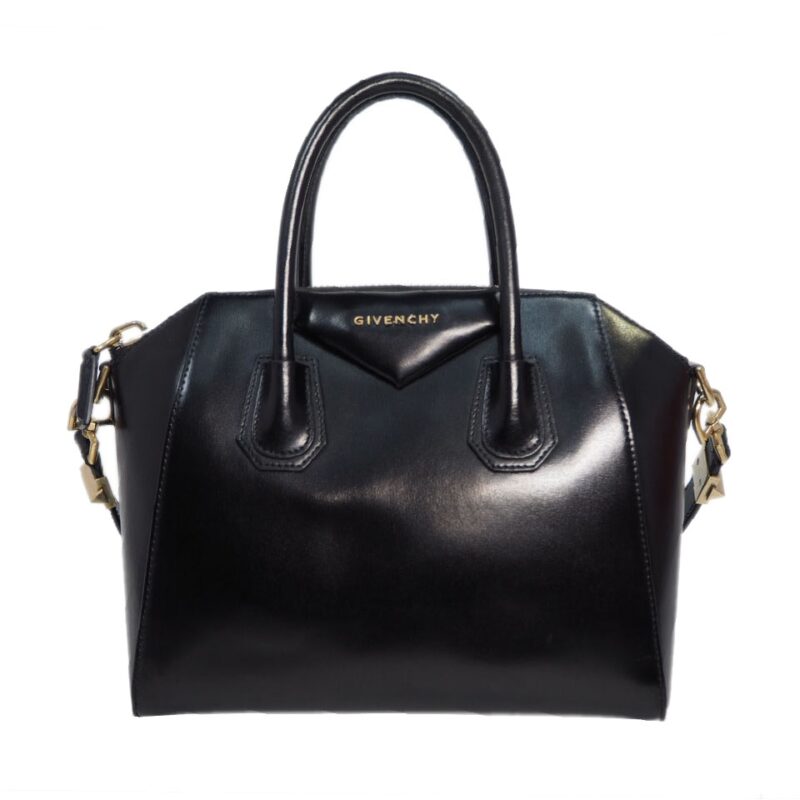 Givenchy Signature Antigona Small Size in Black Smooth Calf Leather Gold Hardware-0