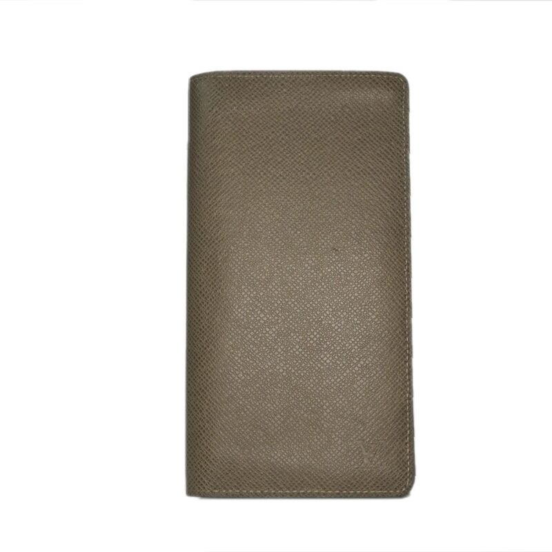 Louis Vuitton M32807 Beige Taiga Leather Portefeuille Bi-fold Brazza Wallet -0