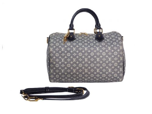Louis Vuitton M56703 Monogram Idylle Grey/ Blue Speedy Bandouliere 30 (MB1141)-0
