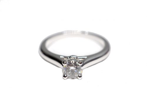 Cartier 1895 Solitaire Ring 950 White Gold, Diamond D1-0.31-0