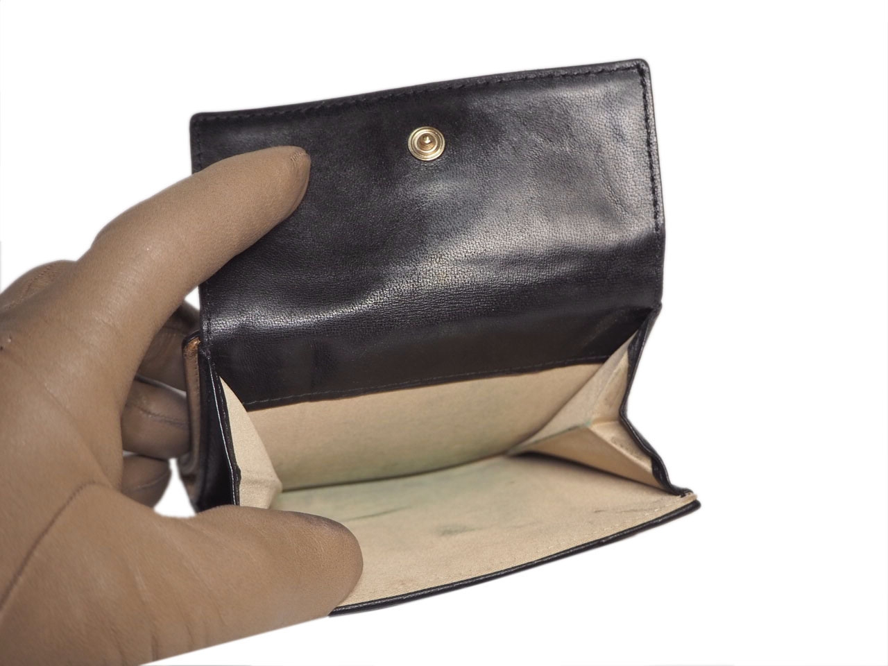 Chanel 116231641 Black/ Beige Camellia Flower Bio-Fold Wallet-37338