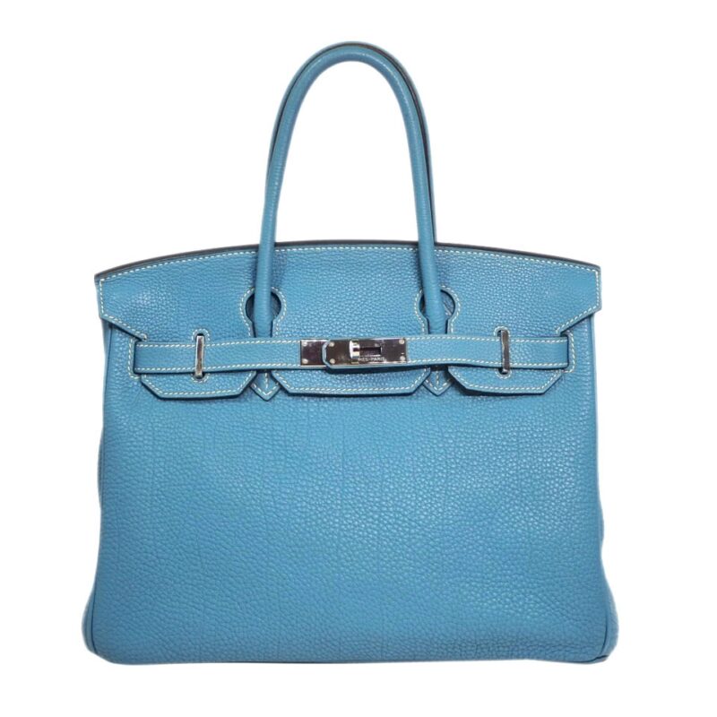 Hermes Birkin 30 Blue Jean Togo M Stamp Palladium Hardware-0