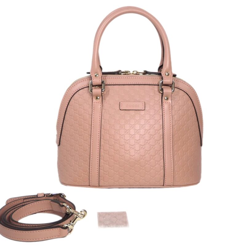 Gucci ‎449654 Micro GG Guccissima Pink Convertible Mini Dome Tote-0