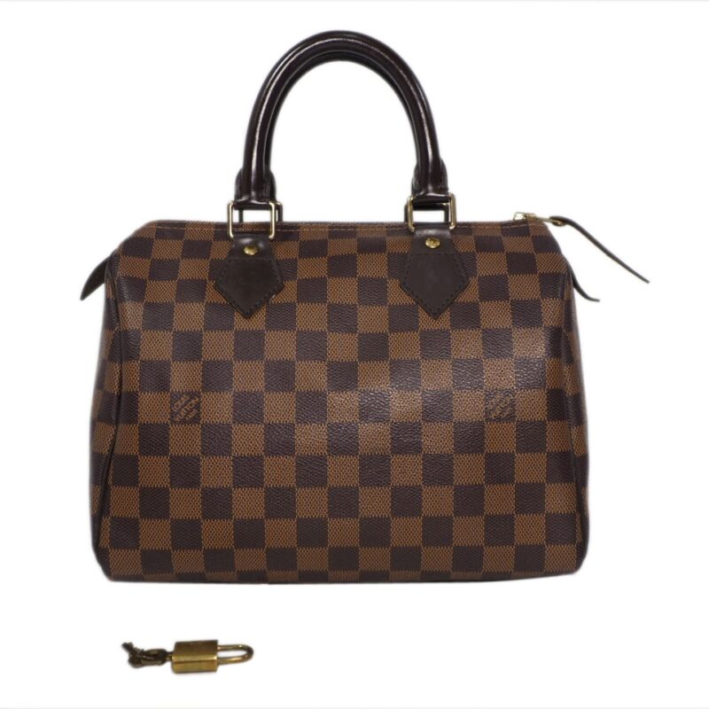 Louis Vuitton N41365 Damier Ebene Canvas Speedy 25 Tote Bag (DU4009)-0