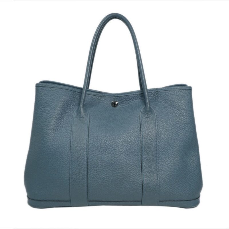 Hermes Garden Party 36 Bleu Tempete Vache Fjord P Stamp -0