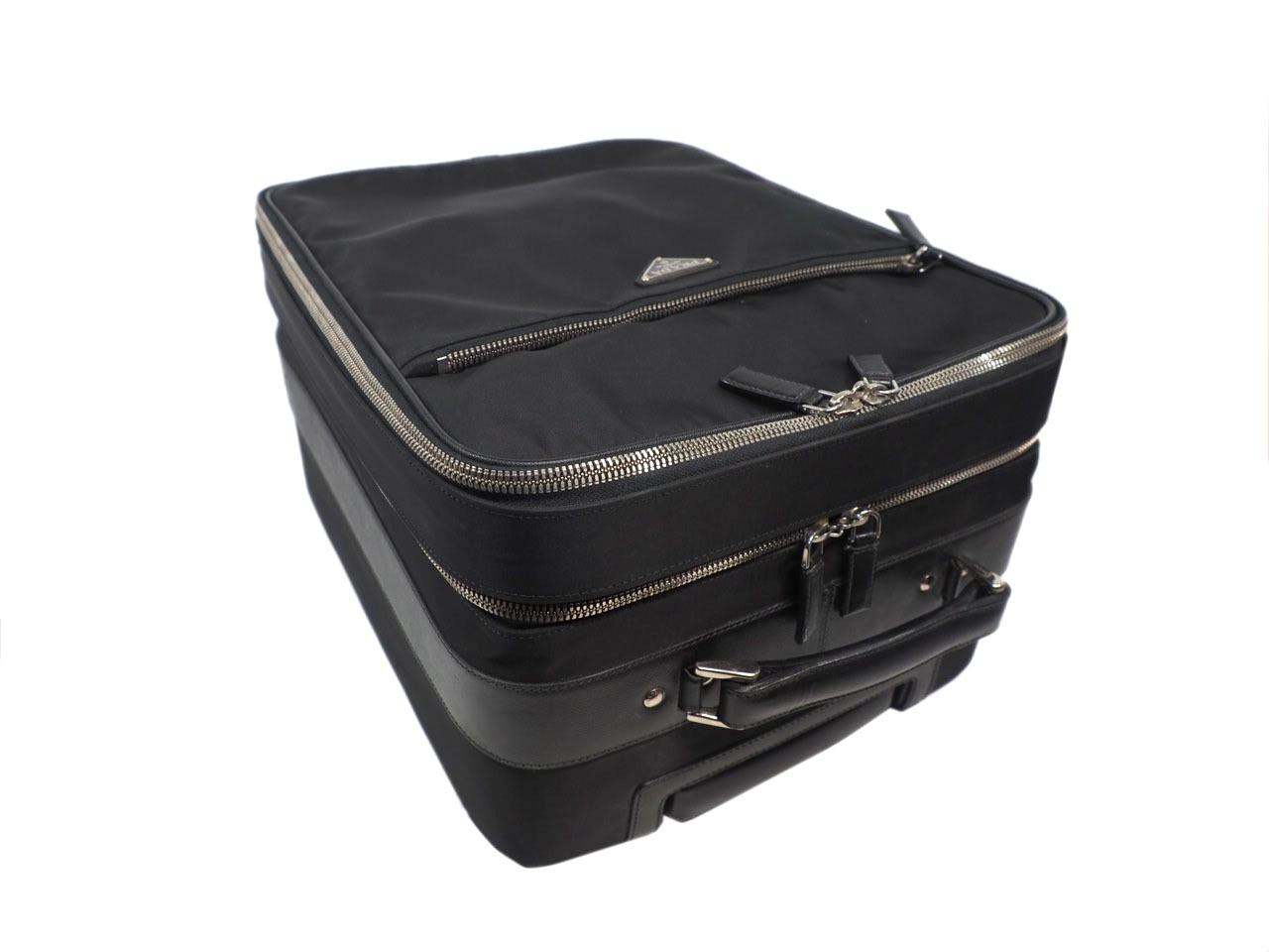 Prada 2VQ004 Nylon and Saffiano Leather 45cm Trolley Travel Luggage-37945