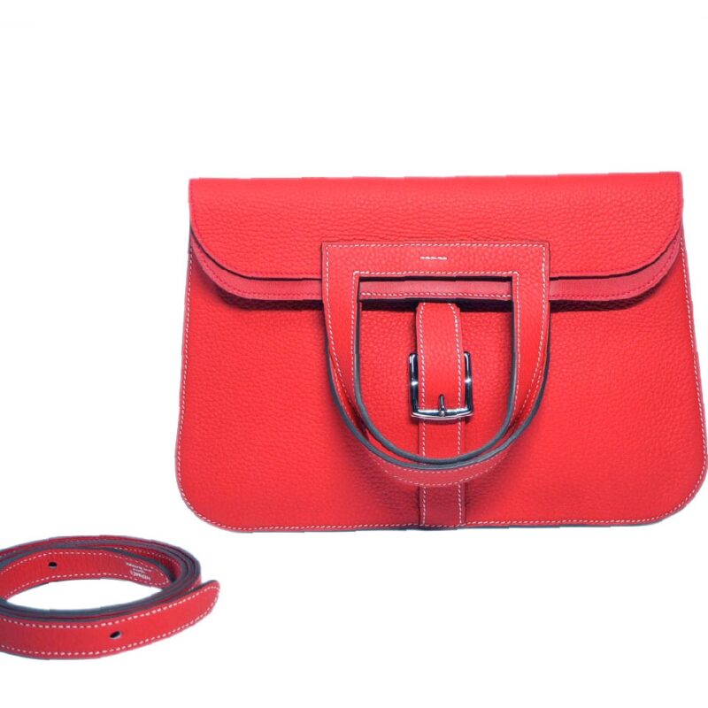 Hermes Halzan 31 Tomoto Clemence Leather Multiple Functional 4 Ways Bag -0