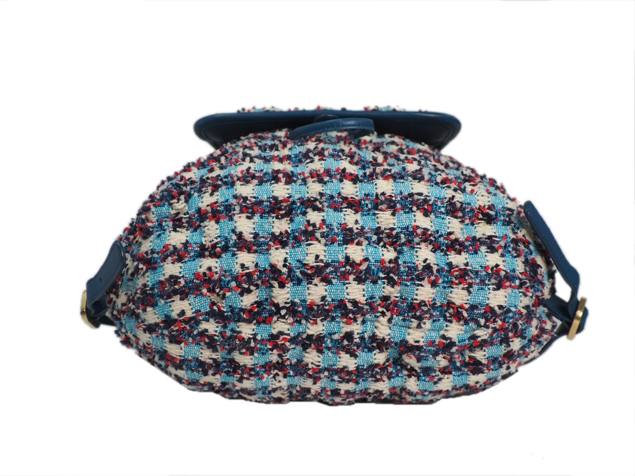 Chanel Cuba Cruise Multicolored Tweed Turqoise Blue/ White/ Red Medium Backpack Gold Hardware-38084
