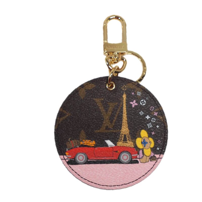 Christmas Limited Collection! Louis Vuitton M68651 Vivienne Xmas Bag Charm and Key Holder -Paris Design-0
