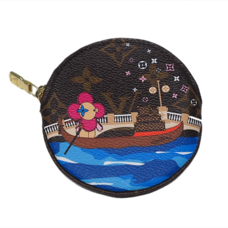 Christmas Limited Collection ! Louis Vuitton M68485 Monogram Round Coin Purse -Venice in Gondola -0