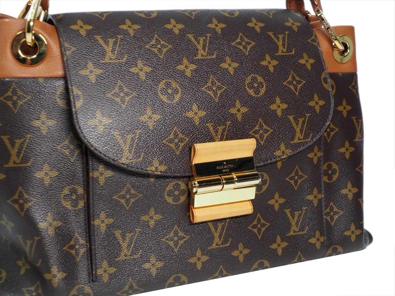 Louis Vuitton M40580 Camel Monogram Canvas Olympe Flap, Push lock Bag (SP0183)-38654