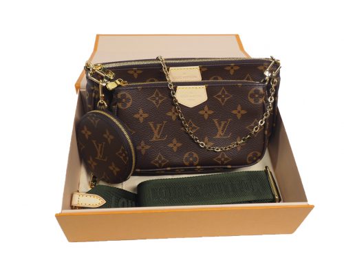 Exclusive Item ! Louis Vuitton M44813 Monogram Multi Pochette Accessories -Khaki Strap-0