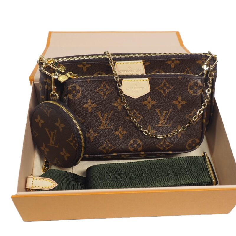 Exclusive Item ! Louis Vuitton M44813 Monogram Multi Pochette Accessories -Khaki Strap-0