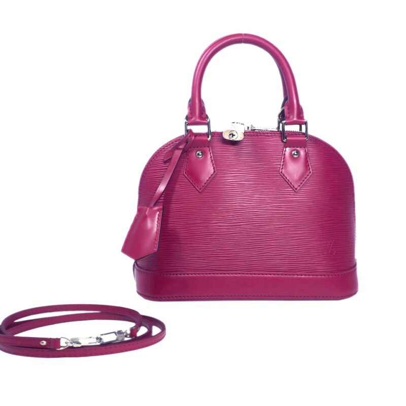 Louis Vuitton M40851 Epi Fuchsia Alma BB Tote with Strap (FL1144)