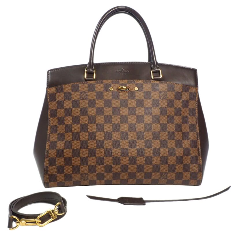 Louis Vuitton N41150 Damier Ebene Canvas Rivoli MM Document 2-Way Bag (CA4184)-0