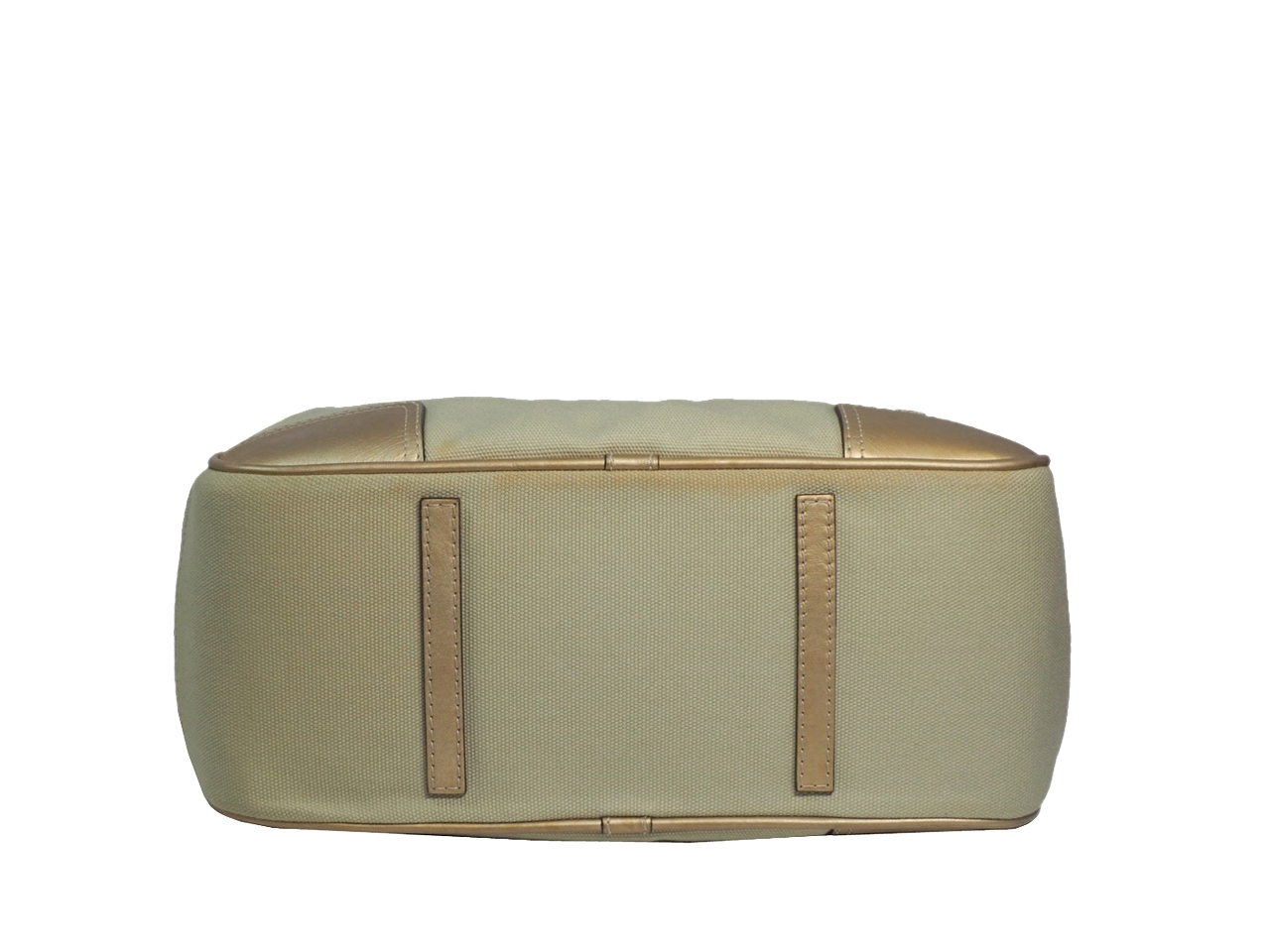 Loewe 345.55.072 Beige Canvas Gold Leather Trim Document/ Shopping Tote-39160