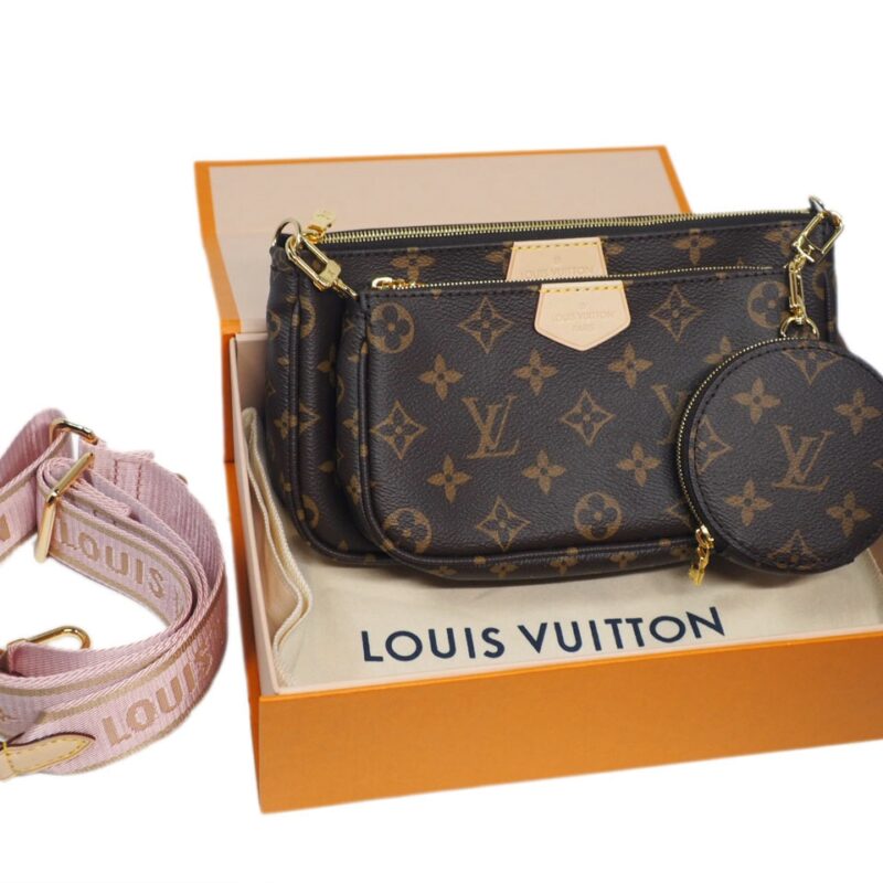 Exclusive Item ! Louis Vuitton M44840 Monogram Multi Pochette Accessories -Rose Clair Strap-0
