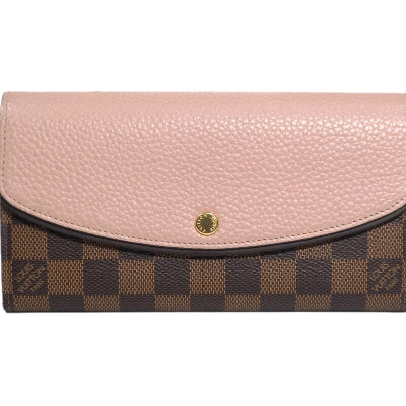 Louis Vuitton N61262 Damier Ebene / Magnolia Normandy Long Wallet (NZ2158)-0