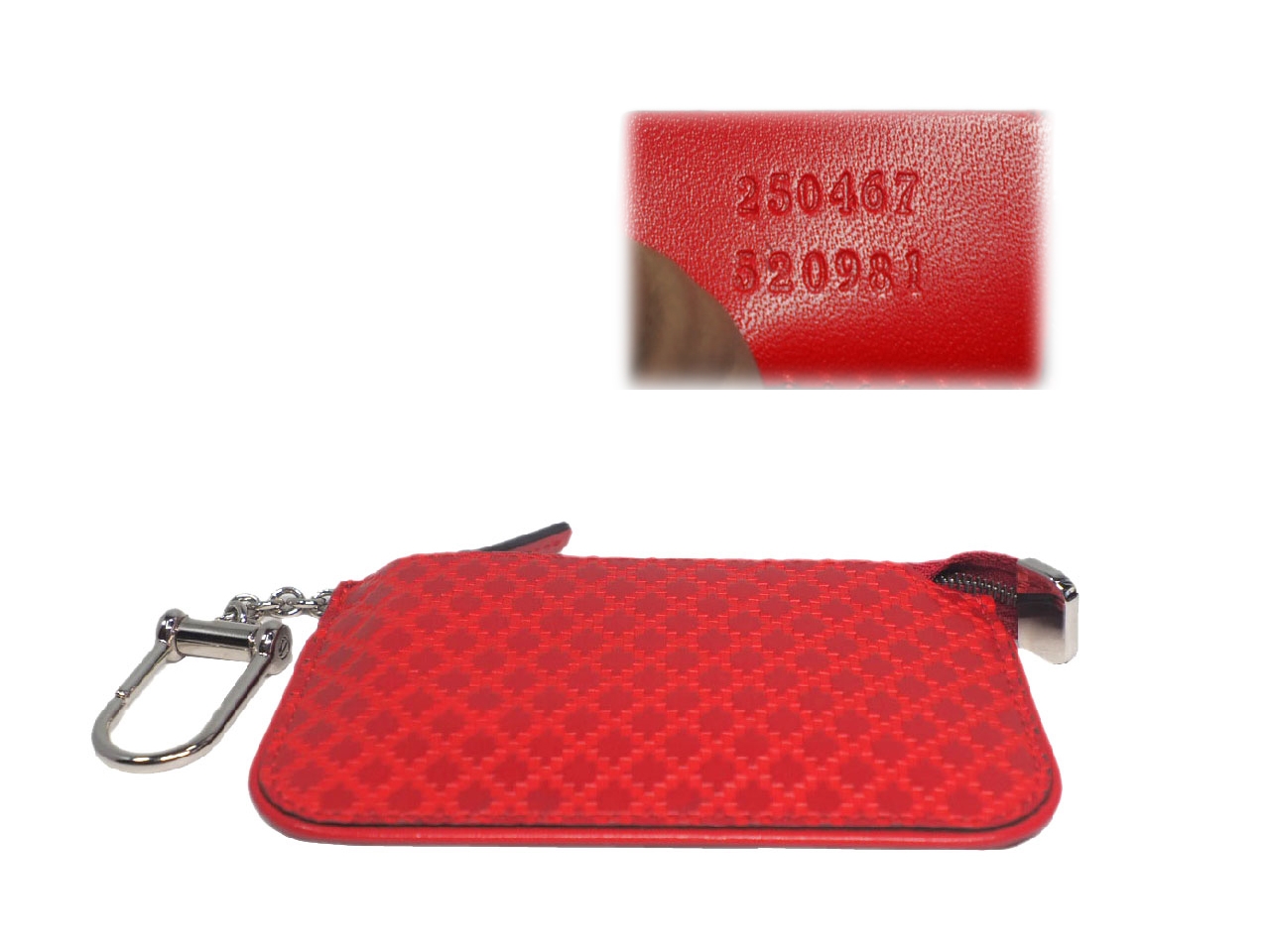 Gucci 250467 Red Leather Diamante Coin /Key Purse Holder-39719