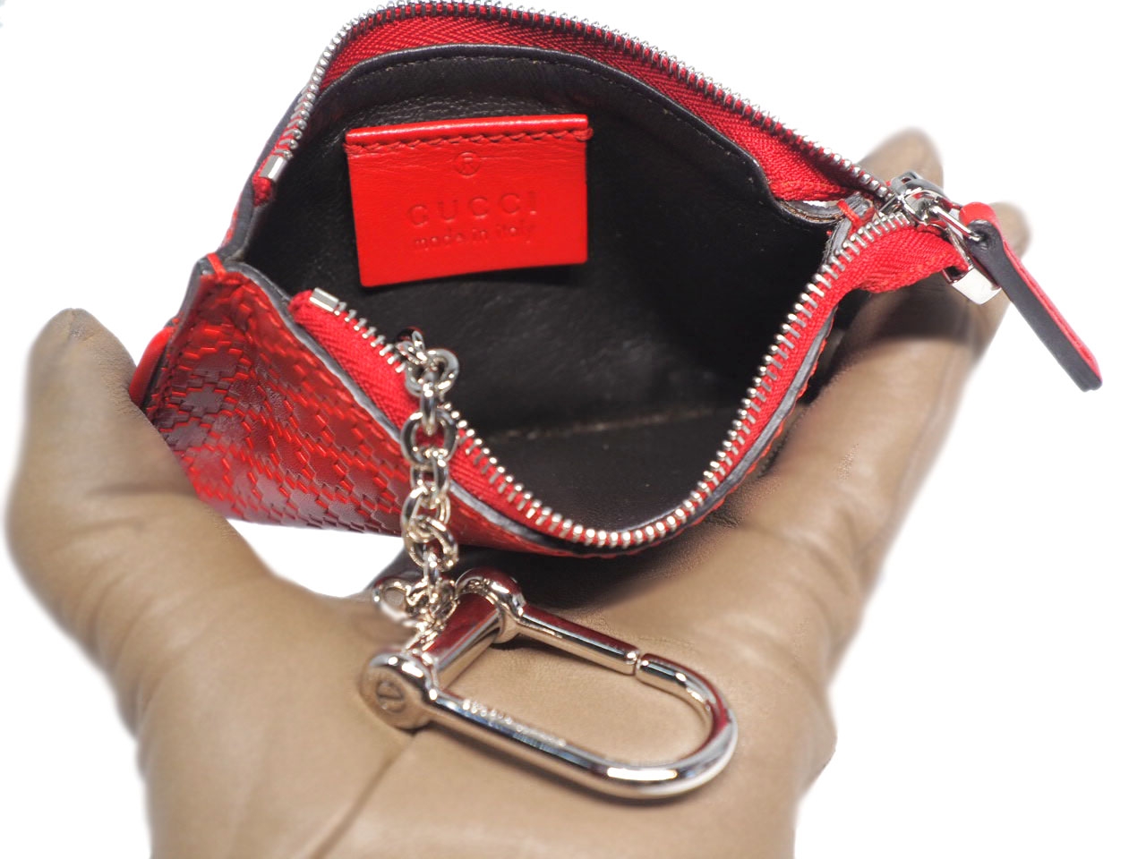 Gucci 250467 Red Leather Diamante Coin /Key Purse Holder-39721