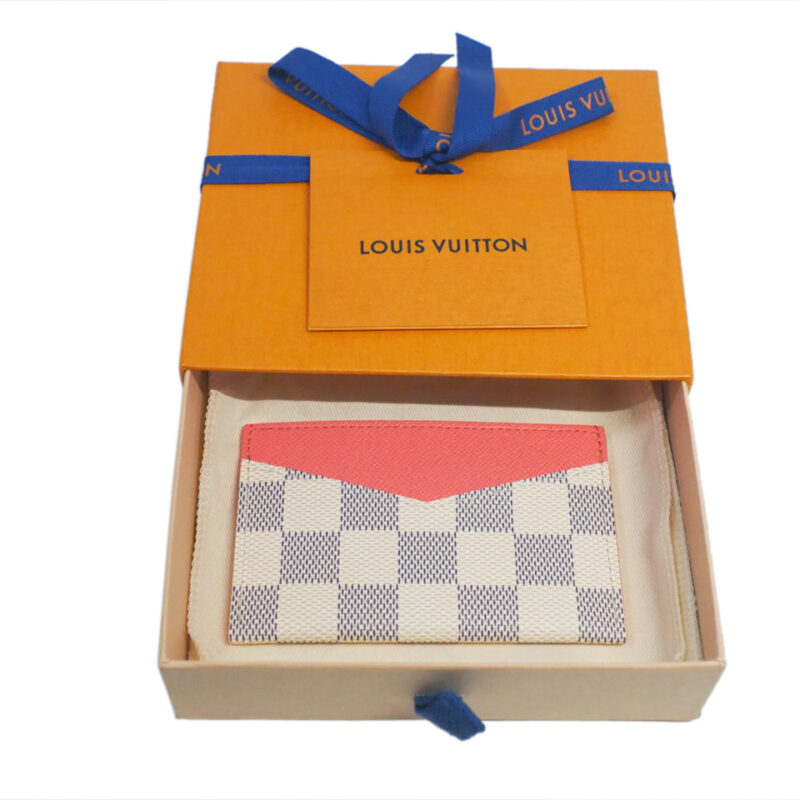 Louis Vuitton N60359 Damier Azur Rose Papaya CARD HOLDER DAILY (CA0230)