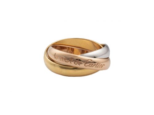 Cartier Classic Trinity Ring, White Gold, Yellow Gold , Rose Gold Size 48