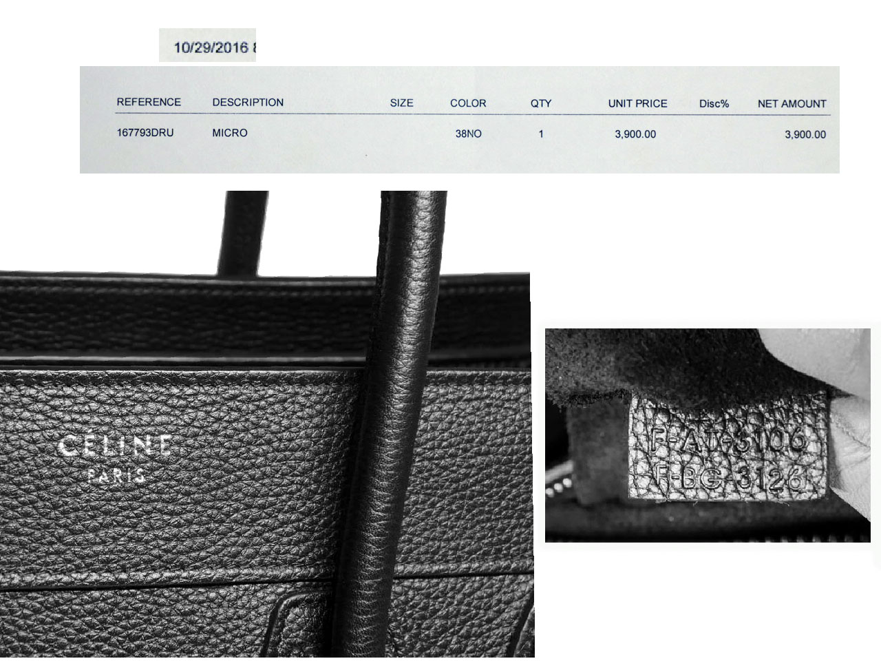 Celine 167793HSC.38NO Black Micro Luggage Tote - Image 6