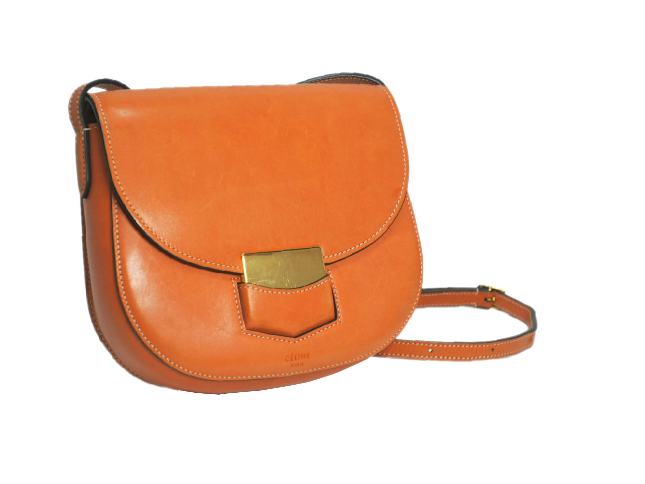 Celine Light Brown Small Trotteur Grained Calfskin Leather Crossbody Bag - Image 2