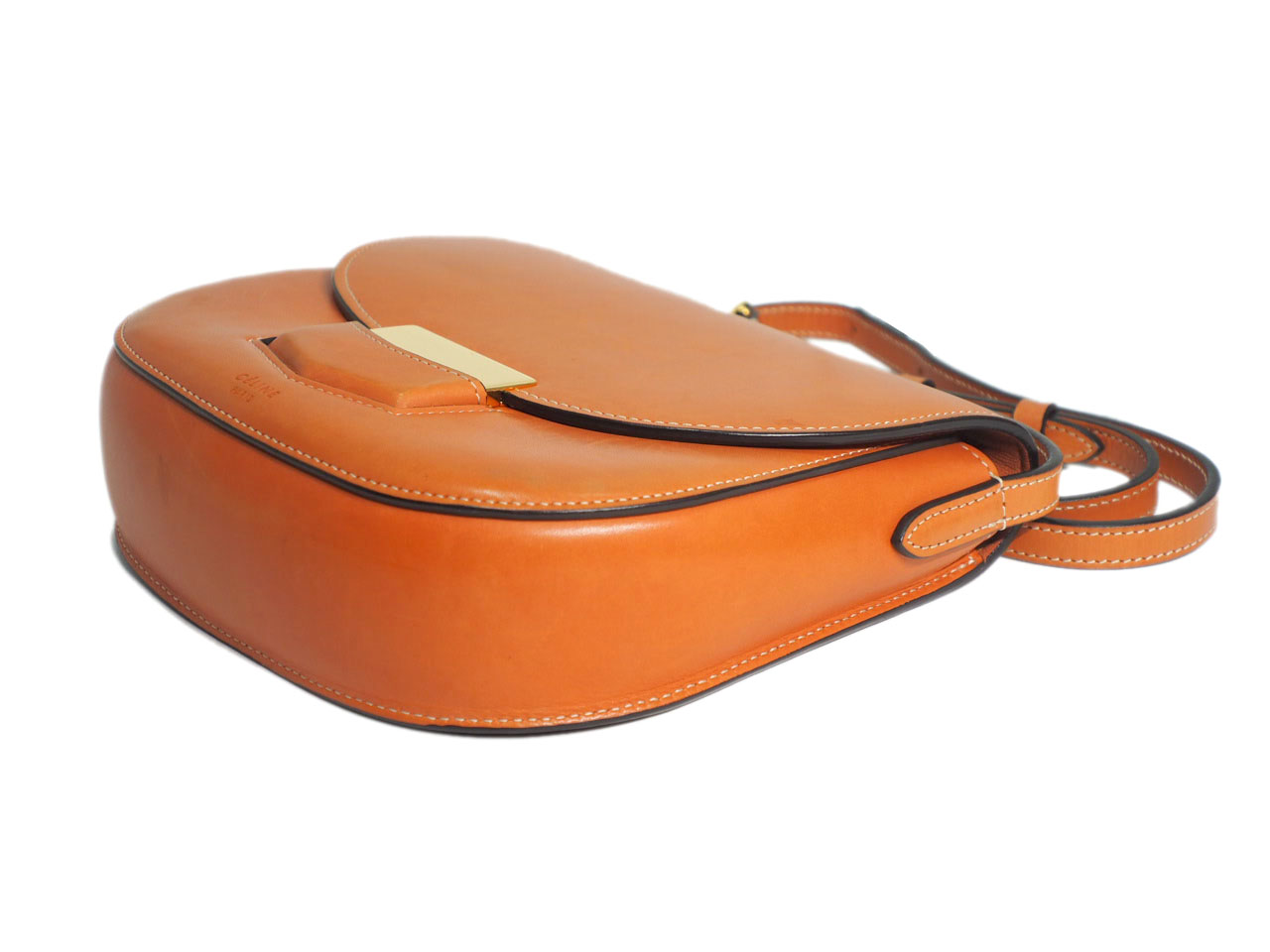 Celine Light Brown Small Trotteur Grained Calfskin Leather Crossbody Bag - Image 5
