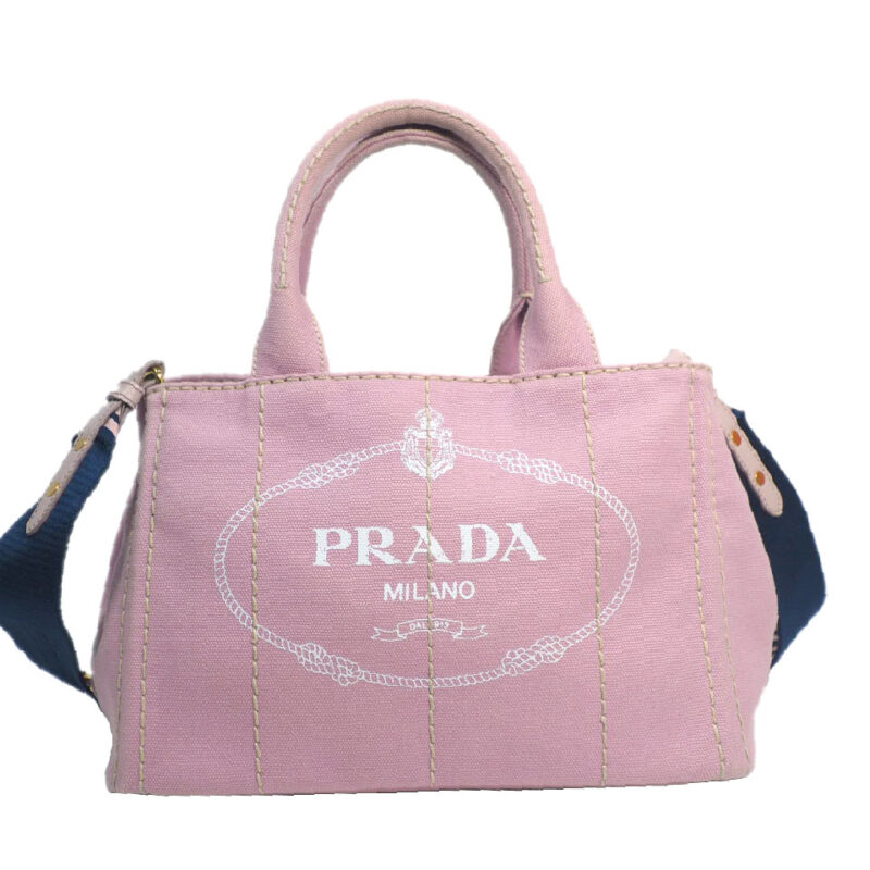 Prada Denim Pink Canapa 1BG439 with Strap and Card/ Dustbag