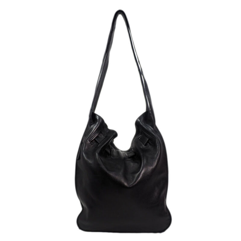 Gucci 001-4402 Black Soft Calf Drawstring Hobo Bag