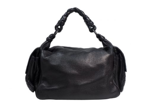 Bottega Veneta 144413 Black Cervo Cocker hobo bag