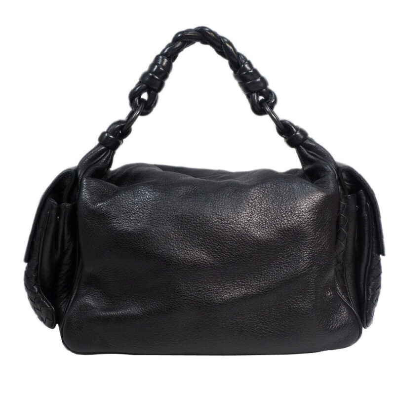 Bottega Veneta 144413 Black Cervo Cocker hobo bag