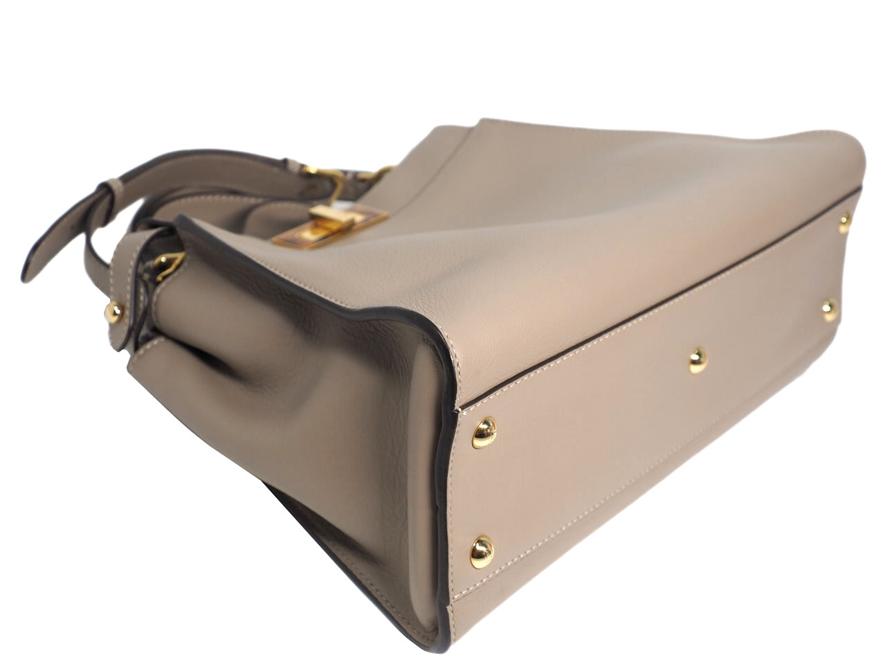 Fendi 8BN290 Beige / Dove Grey Peekaboo Iconic Medium Bag with Strap - Image 9
