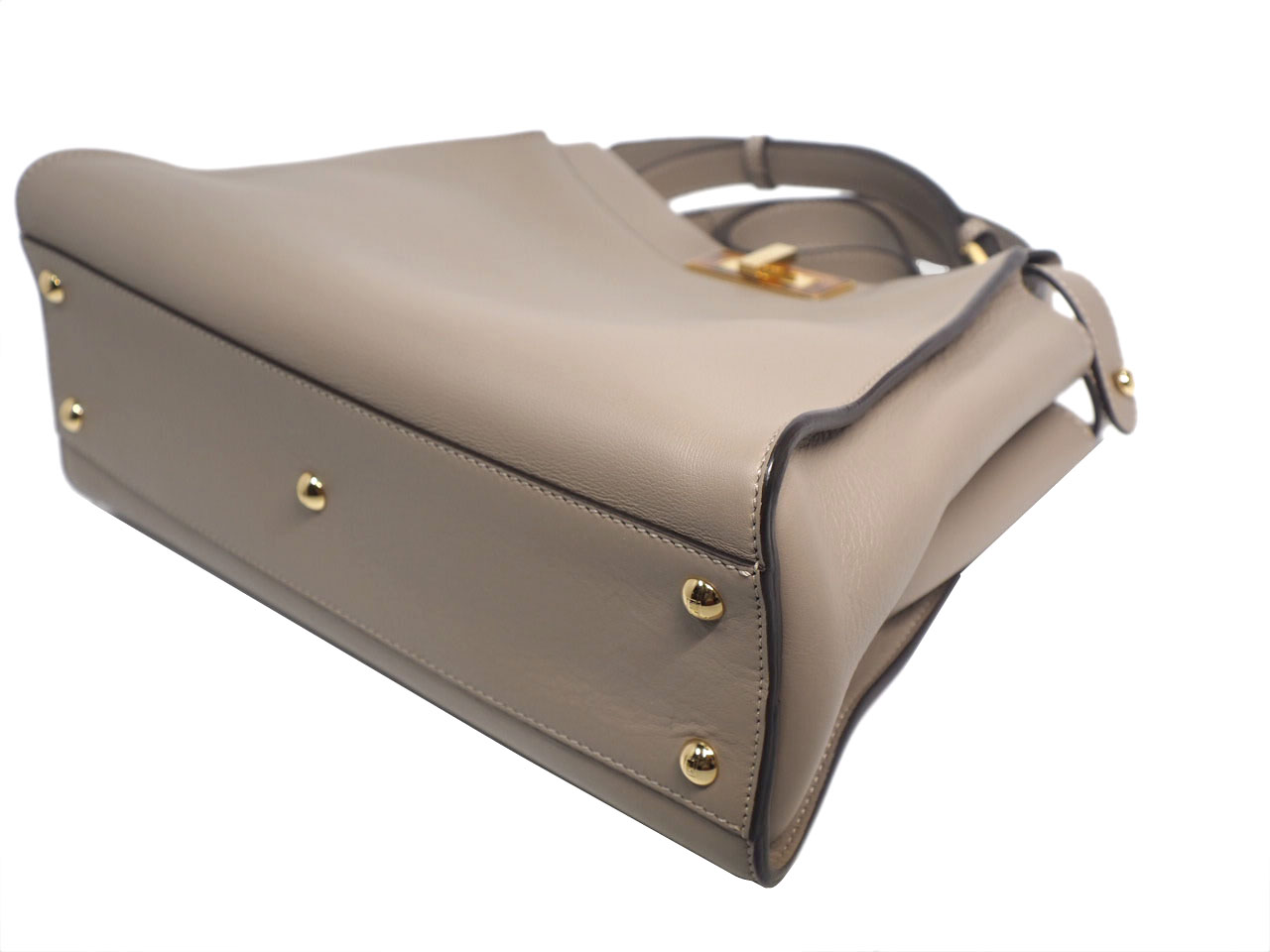 Fendi 8BN290 Beige / Dove Grey Peekaboo Iconic Medium Bag with Strap - Image 8