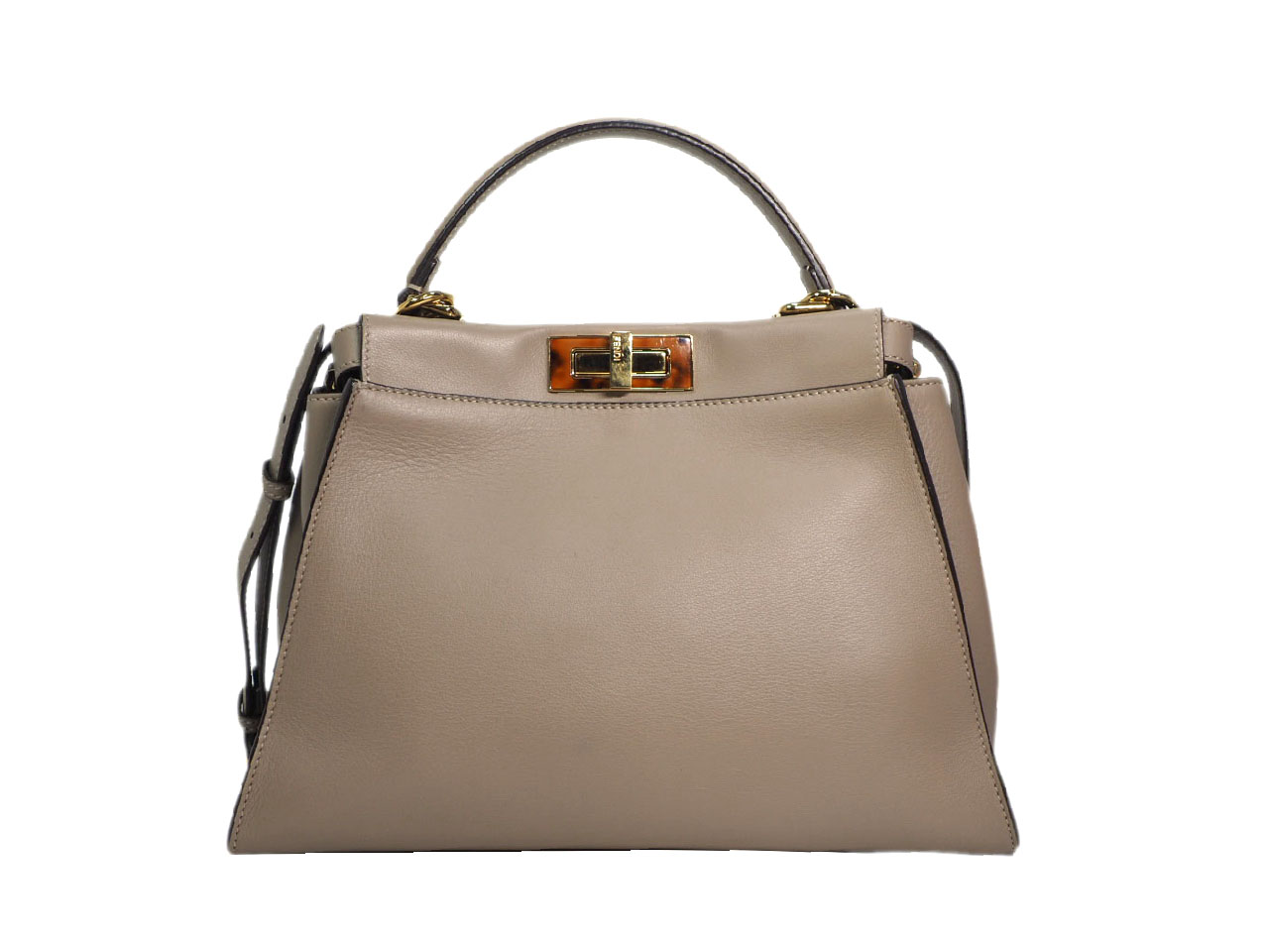 Fendi 8BN290 Beige / Dove Grey Peekaboo Iconic Medium Bag with Strap