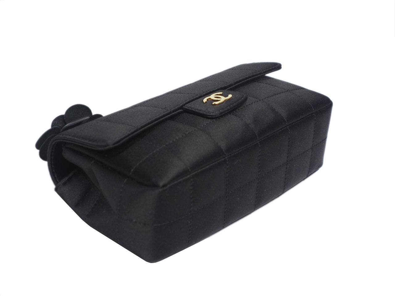 Chanel 11517577 Black Satin Camellia GHW Crossbody Sling Bag - Image 7
