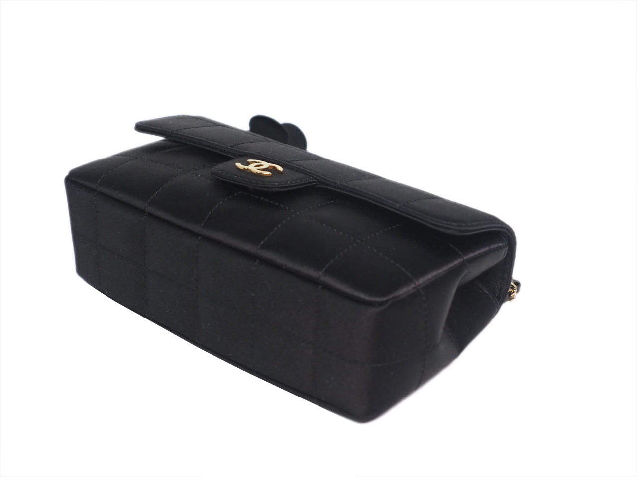 Chanel 11517577 Black Satin Camellia GHW Crossbody Sling Bag - Image 6