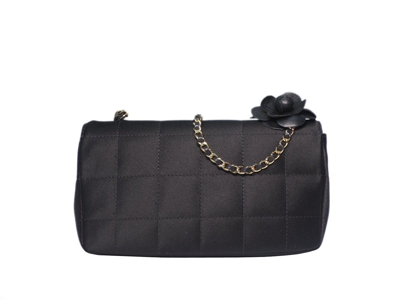 Chanel 11517577 Black Satin Camellia GHW Crossbody Sling Bag - Image 3