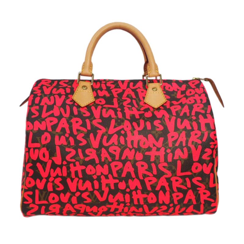 Louis Vuitton M93704 Stephen Sprouse Monogram Speedy 30 Graffiti Fuschia Tote (AA0029)