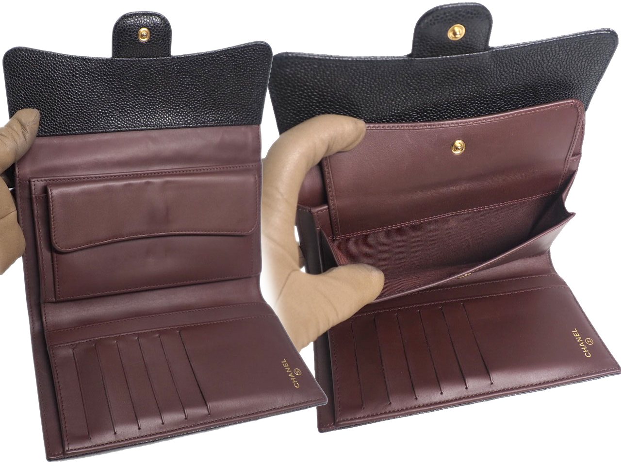 Chanel 22418219 Black Caviar Timeless 2.55 Classic Flap Long Wallet - Image 5