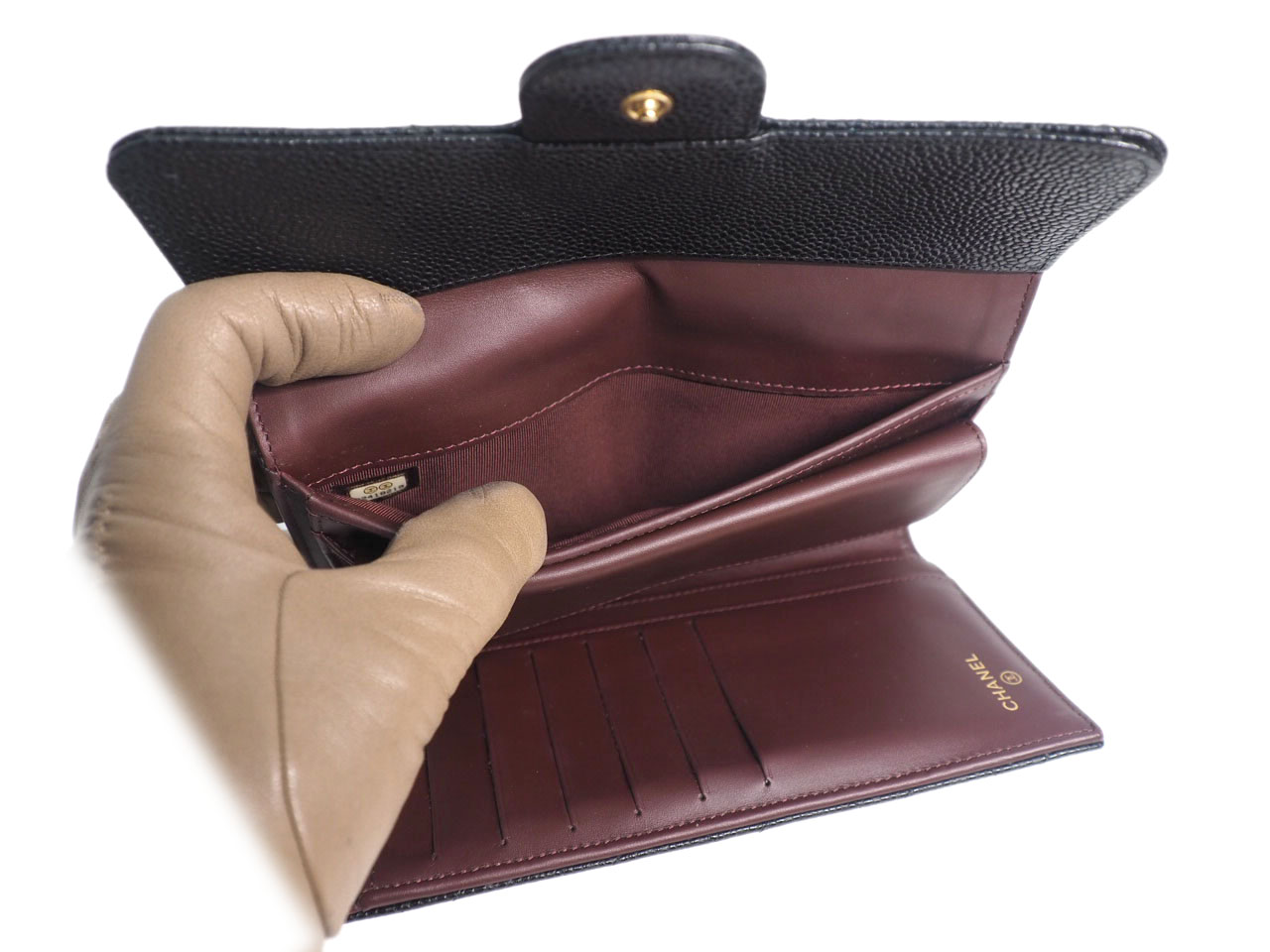 Chanel 22418219 Black Caviar Timeless 2.55 Classic Flap Long Wallet - Image 6
