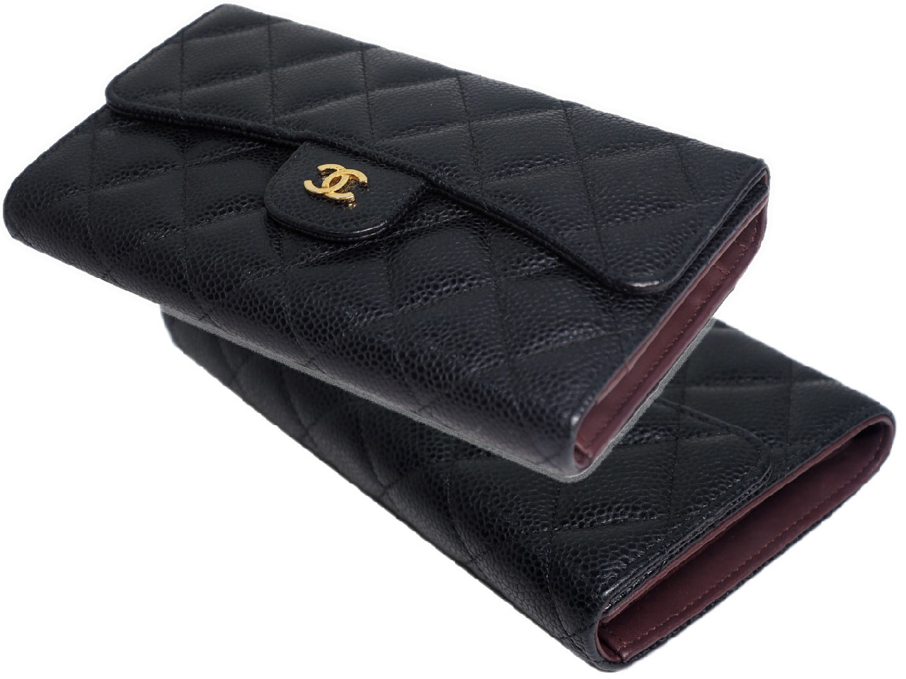 Chanel 22418219 Black Caviar Timeless 2.55 Classic Flap Long Wallet - Image 7