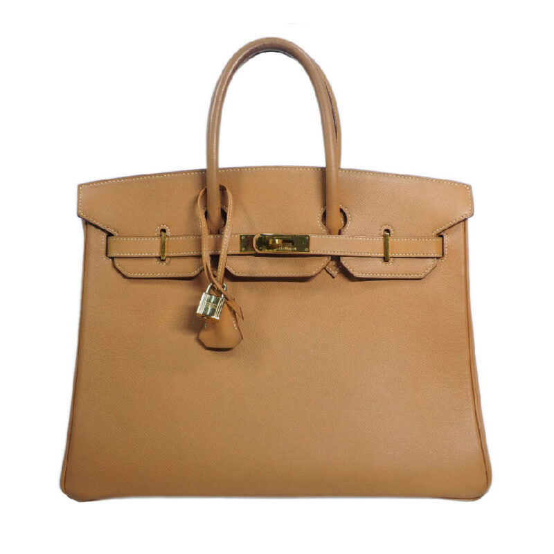 Hermes Birkin 35 Light Brown Stamp Circle Z Gold Hardware