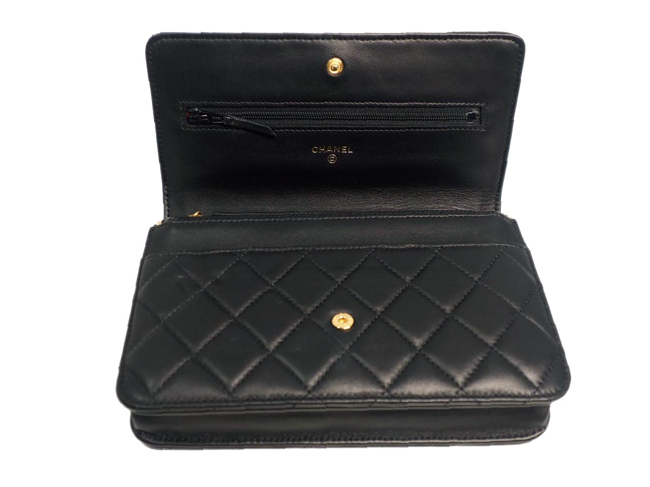 Chanel 16834454 Black Lambskin Wallet on Chain Gold Hardware - Image 6