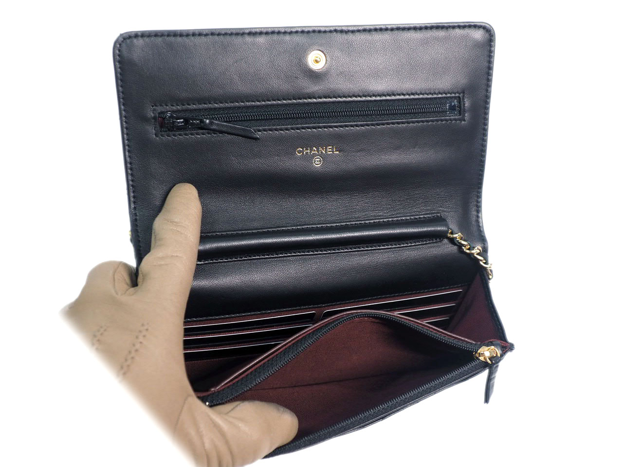 Chanel 16834454 Black Lambskin Wallet on Chain Gold Hardware - Image 10