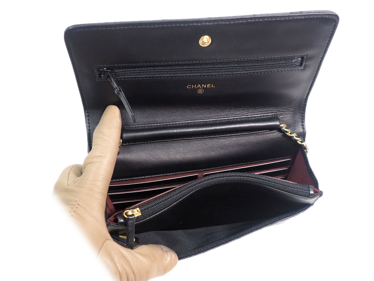 Chanel 16834454 Black Lambskin Wallet on Chain Gold Hardware - Image 8
